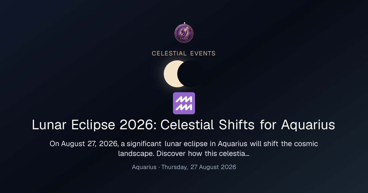 Lunar Eclipse 2026: Celestial Shifts for Aquarius